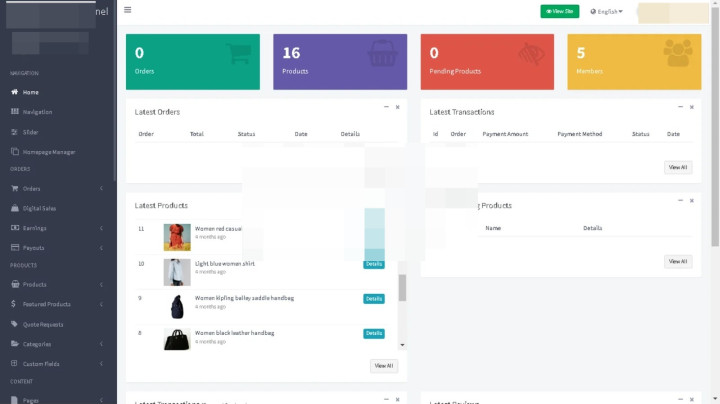 Ecommerce portal (single vendor) + admin panel